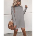 Women's Long Sleeve Turtleneck Sweater Dress