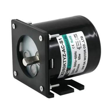 80KTYZ 220V 60W AC Synchronous Motor with Bracket Speed Reducer: Controllable Inversion and Directional Options (CW/CCW)