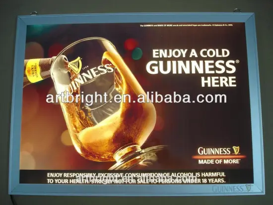 Advertising edge lit super thin LED light box (with aluminum snap frame)