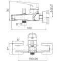 Single lever bath mixer for exposed