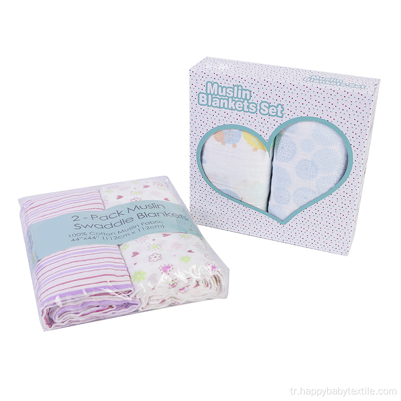 Bebek% 100 pamuklu küçük kare doku muslin kundak