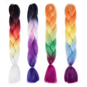 Four-Color Jumbo Braiding Hair 100g 24 Inches crochet Braid Hair Extension Synthetic Hair Wholesale