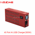 Cargador USB de 40 puertos inteligente con luces LED