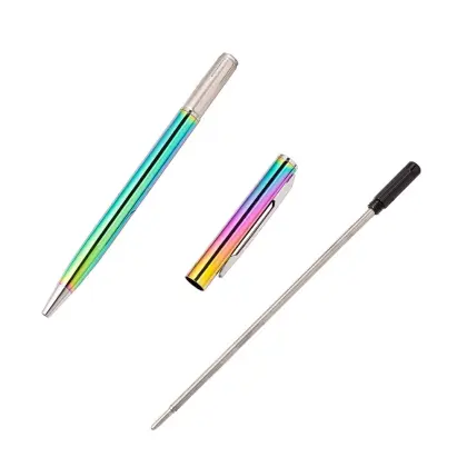 Jinghao Brand Luxury Thin Slim Rainbow Color Metal Ball Pen