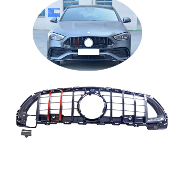 شواية المصد الأمامية السوداء اللامعة لمرسيدس-بنز W206 C200 C260 2020-2022
