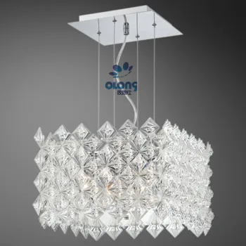 Modern Square-shaped Crystal Chandelier for Home Lighting, Various Designs are Available
