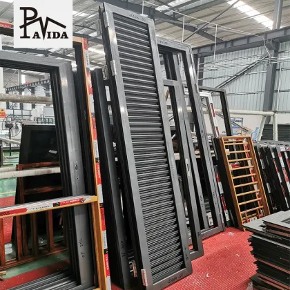 Aluminum Louvre Doors: Fashion Style Slat Plantation Shutters and Blinds for Doors