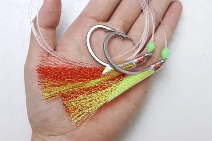 Wholesale Sea Snapper Rigs: Luminous Stainless Steel Hooks with Colorful Flashers