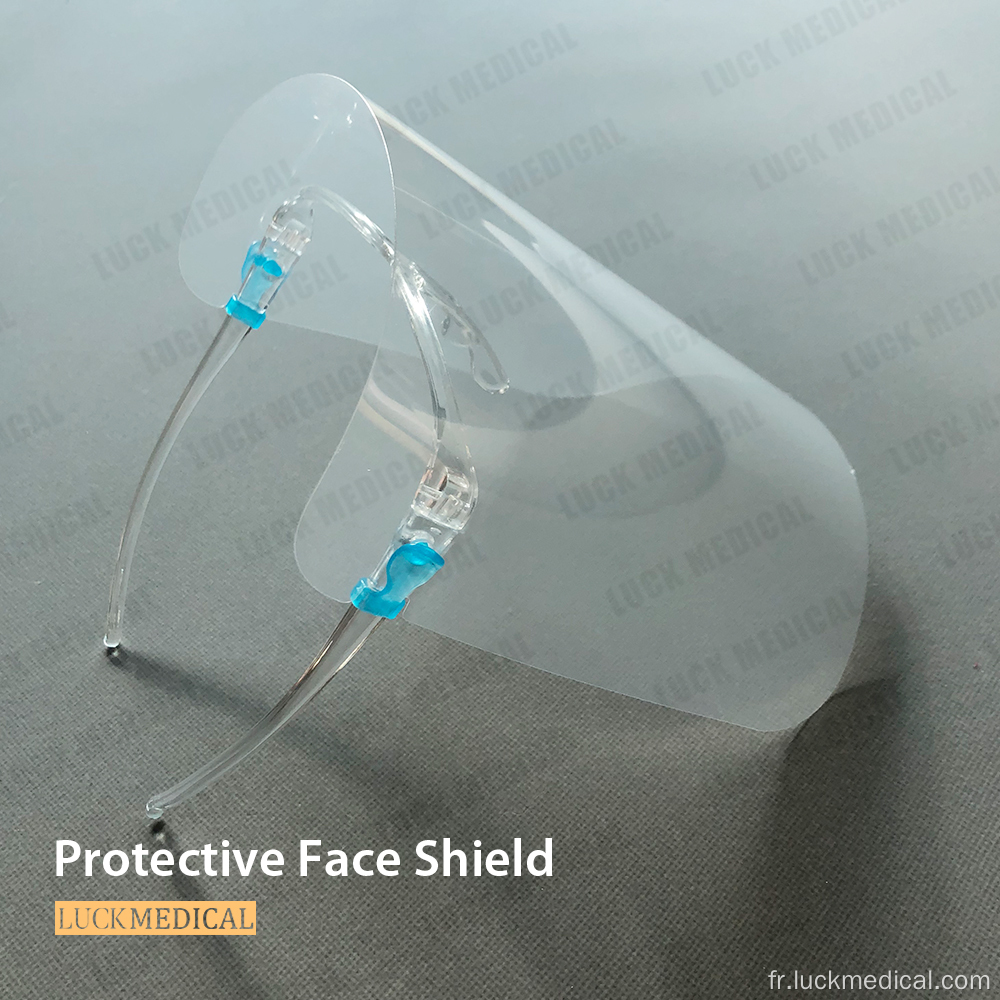 Bouclier facial détachable avec cadre en verre