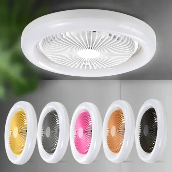 Modern Simple Silent 3-Blade Grey Ceiling Fan with Remote Control and Integrated Light