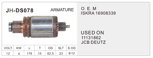 Iskra truck starter parts-JH-DS078-X