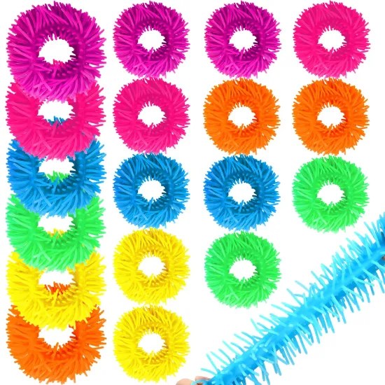 Colorful Kids' Fun Gift: Soft Sensory TPR Band, Squishy Ball, Silicone Puffer Bracelet Toy