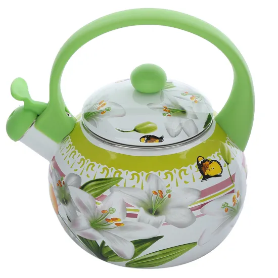 Porcelain Enamel Teapot, Enameled Kettle, Enamelware, Carbon Steel Kettle