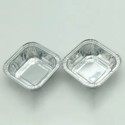 Mini Square Aluminum Foil Cake Baking Trays Tin Pudding Containers