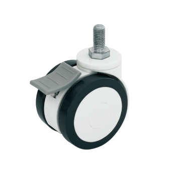 3 inch twin wheels plastic medical casters
