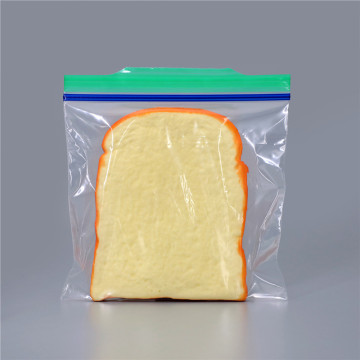 Customized Reusable Double Zipper PE Reclosable Bag for Large Sandwiches