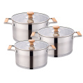 Glass lid straight cooking pot with wooden handle!