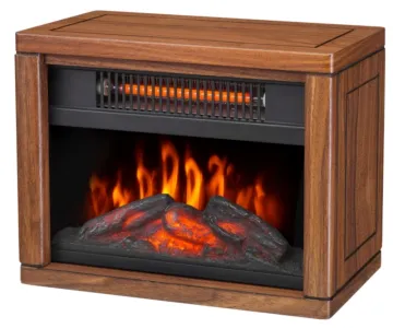 13-Inch Wood Fireplace Stove Table Top Mini Electric Fireplace Heater with Photo Frames