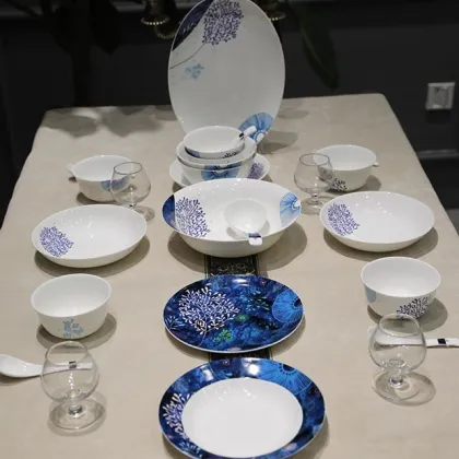 Hotel Porcelain Tableware Plate Bone China Plate Tea Set