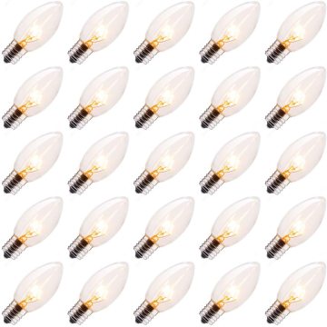 C9 Incandescent Tungsten Bulb - 5W/7W Edison Replacement for Christmas Lights