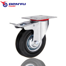 100 mm europäisches Industriekautschuk -Caster -Rad mit Bremse