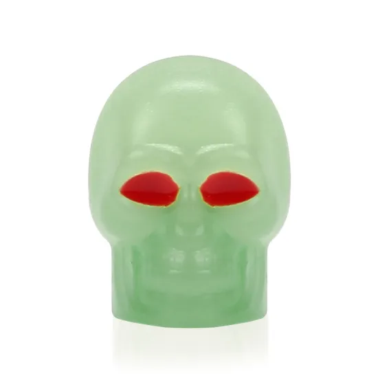 Universal Fluorescent Tire Valve Cover with Skull Design: Dust-Proof Auto Part