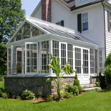 บ้านกระจกฉนวนของ Lowes Sunhouse พร้อมกรอบอลูมิเนียมแตกด้วยความร้อนและห้องอาบแดดแก้วคู่สองห้อง