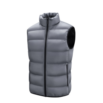 Custom Print Autumn Winter Men's Stand Collar Thickened Warm Cotton Vest