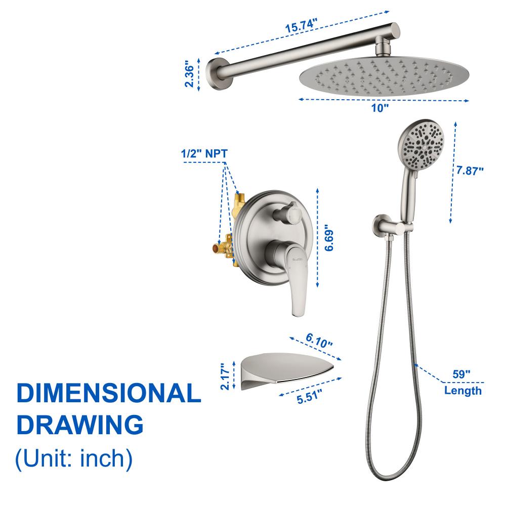 wall shower set 88054bn 10 5