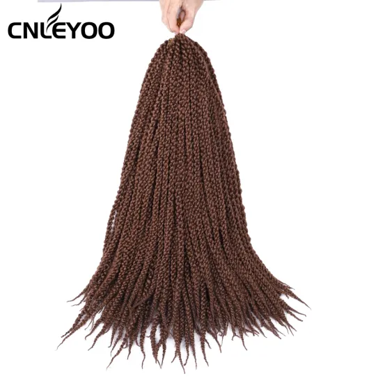 Discount 3D Cubic Twist Crochet Hair 18 Inch Brown 4S Pre-twisted Crochet Braiding Hair Extension For Women
