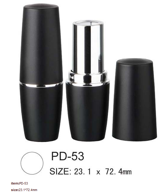 Design Black Plastic Lipstick Tubes, Round Balm Tube