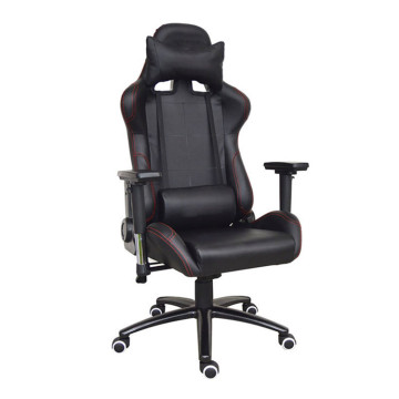 Luxury Racing Ergonomic Gaming Chair - Modern Gold Metal Frame PU Leather Executive Office Chair