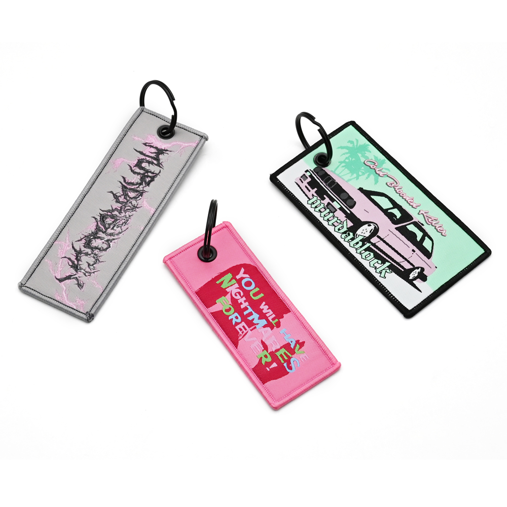Letter Logo embroidered keychain(8)