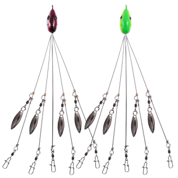 Umbrella Fishing Lure Rig 5 Arms Alabama Rig Swimming Bait with Snap Swivel and Rotating Sequins
