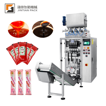 Macchina di imballaggio automatico a pesatura per salsa al cioccolato e confezionamento del condimento