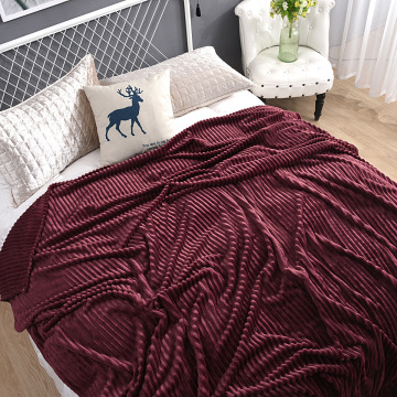 Großhandel feste Farbe und gestreifte gestrickte Fleece -Babydecke für den Winter