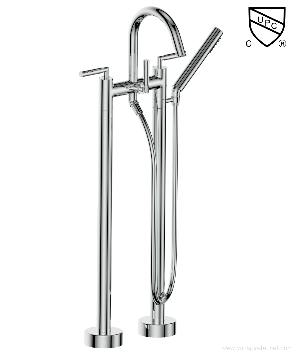 Modern Free Standing Tub Filler with Shower Set