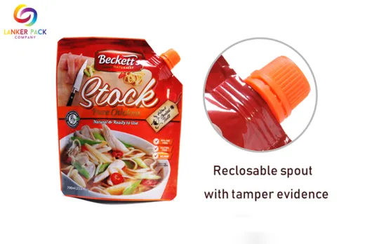 Waterproof Custom Liquid Doypack With Spout