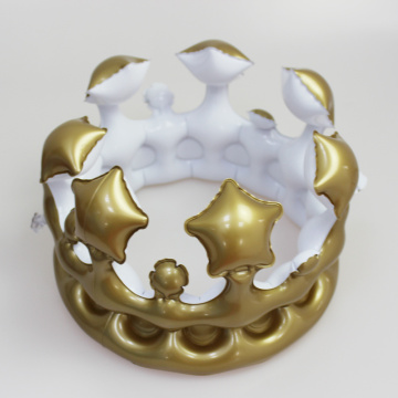 3PVC Decorative Inflatable Gold Crown Prince Princess Balloon for Birthday Party
