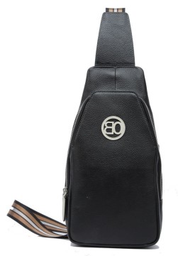 Men Professional Manufacturer Classic Black Casual Attractive Pure Leather Chest Bag