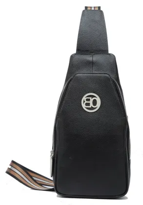 Men Professional Manufacturer Classic Black Casual Attractive Pure Leather Chest Bag