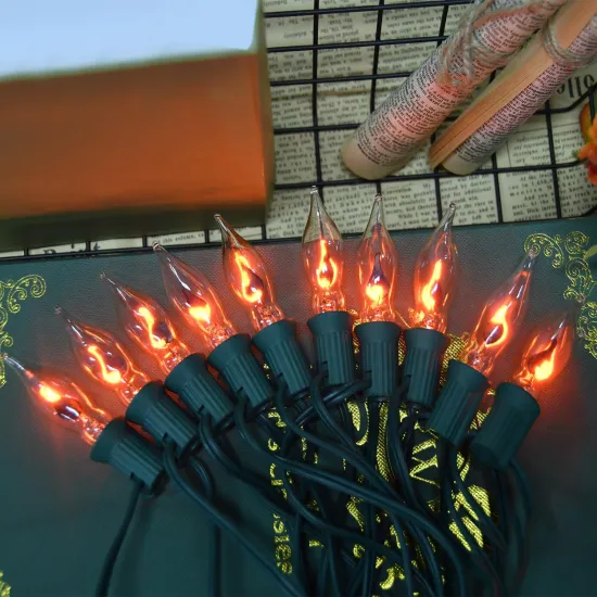 Strawberry Shape C7 Christmas Outdoor Twinkle Flame Bulb Lights