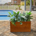 Weathering Steel Flowerpot Box Decorative Garden