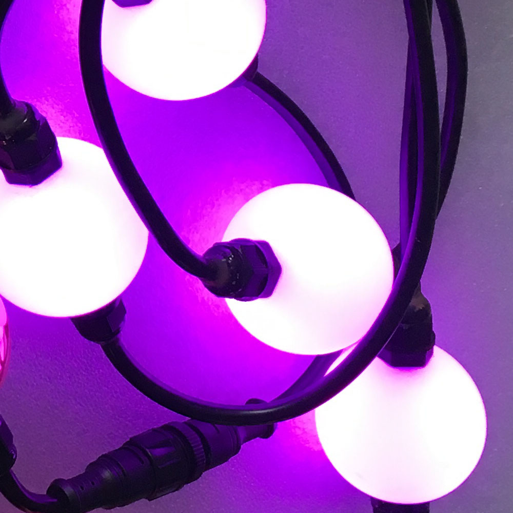 Isiteji somcimbi Umbala we-RGB LED Sphere Light String