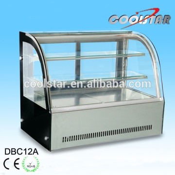 dessert shop double layer tempered glass stainless steel cake refrigerating showcase                        
                                                                                Supplier's Choice