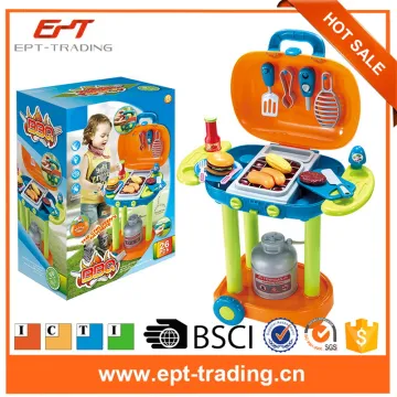 New design pretend plastic bbq tool kids kitchen set toy