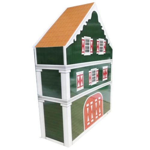 House shape paper gift box with clear tray