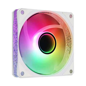 4PIN Mute 12CM Fan with PWM Temperature Control & RGB Lighting for Desktop PC