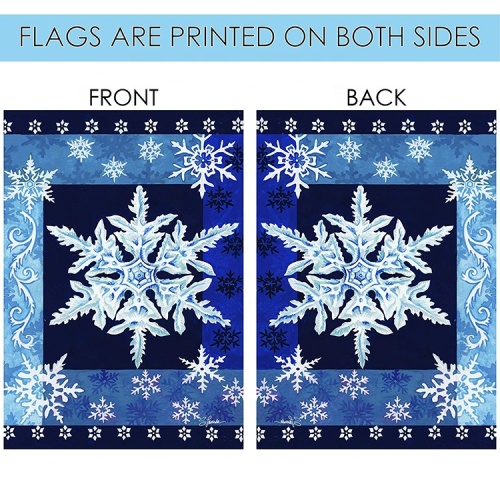 Digital Printing Winter Snowflakes Custom Garden Yard Flags