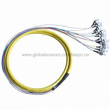 Fiber-optic pigtail, bunchy, single mode, 9/125um, 12 fibers, FC/UPC, 0.9mm, 1m